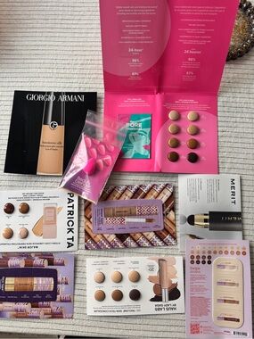 9 Pc Luxury Foundation & Concealer Sample Set + Beautyblender | Armani Tarte